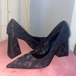 Black Cheetah Heels from Zara NWOT